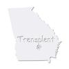 Dark Spark Decals Georgia Transplant State Home Shape 10 inch White Indoor Outdoor Vinyl Decal view 1