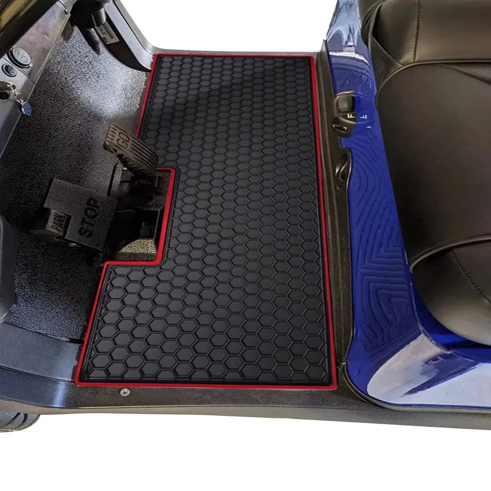 Matericuo Golf Cart Floor Liner Mat Custom Fit for 2 and 2+2 Club Car Models Precedent 2004-UP/Onward & Tempo (2017-UP)/Villager & V4L (2019-UP/Bintelli - Only Meet 6 ASTM Standards Red