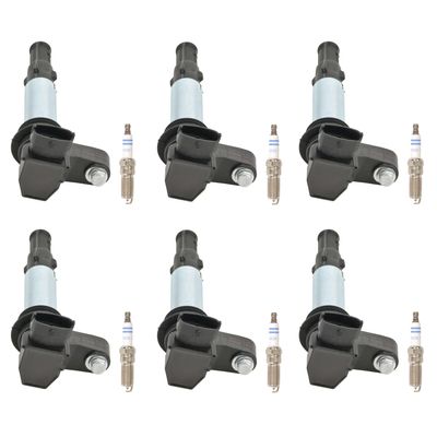 Newparts Premium 6 Ignition Coils & 6 Platinum Spark Plugs Kit For Cadillac CTS 2.8 V6 RWD