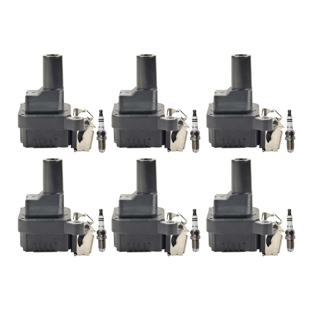 Newparts Premium 6 Ignition Coils & 6 Nickel Spark Plugs Kit For BMW E39 528i E36 M3 L6