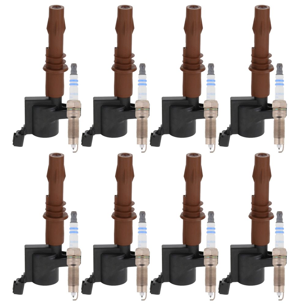 Newparts Premium 8 Ignition Coils & 8 Double Iridium Spark Plugs Kit For Ford Lincoln V8
