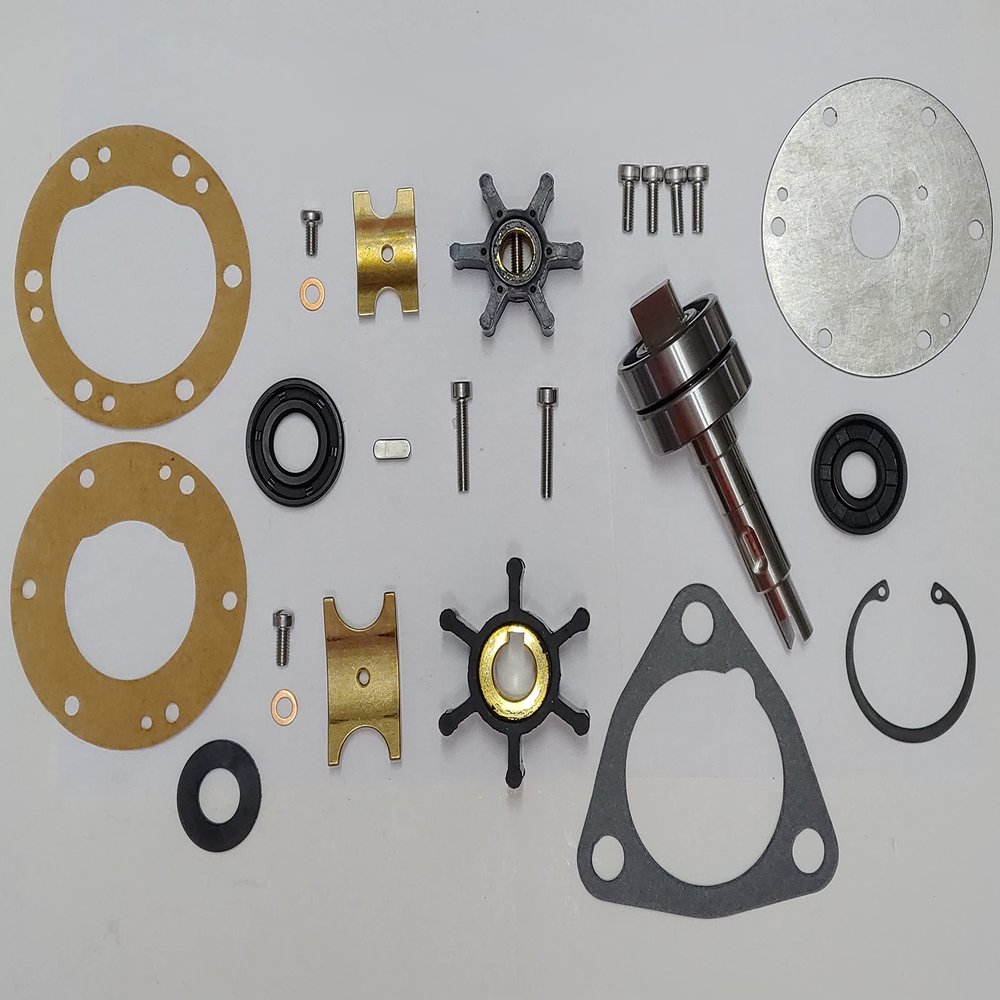 SCP-72477042500 Dual Impeller Major Repair Kit with Extended Shaft for Yanmar Marine Sea Water Pump 724770-42500
