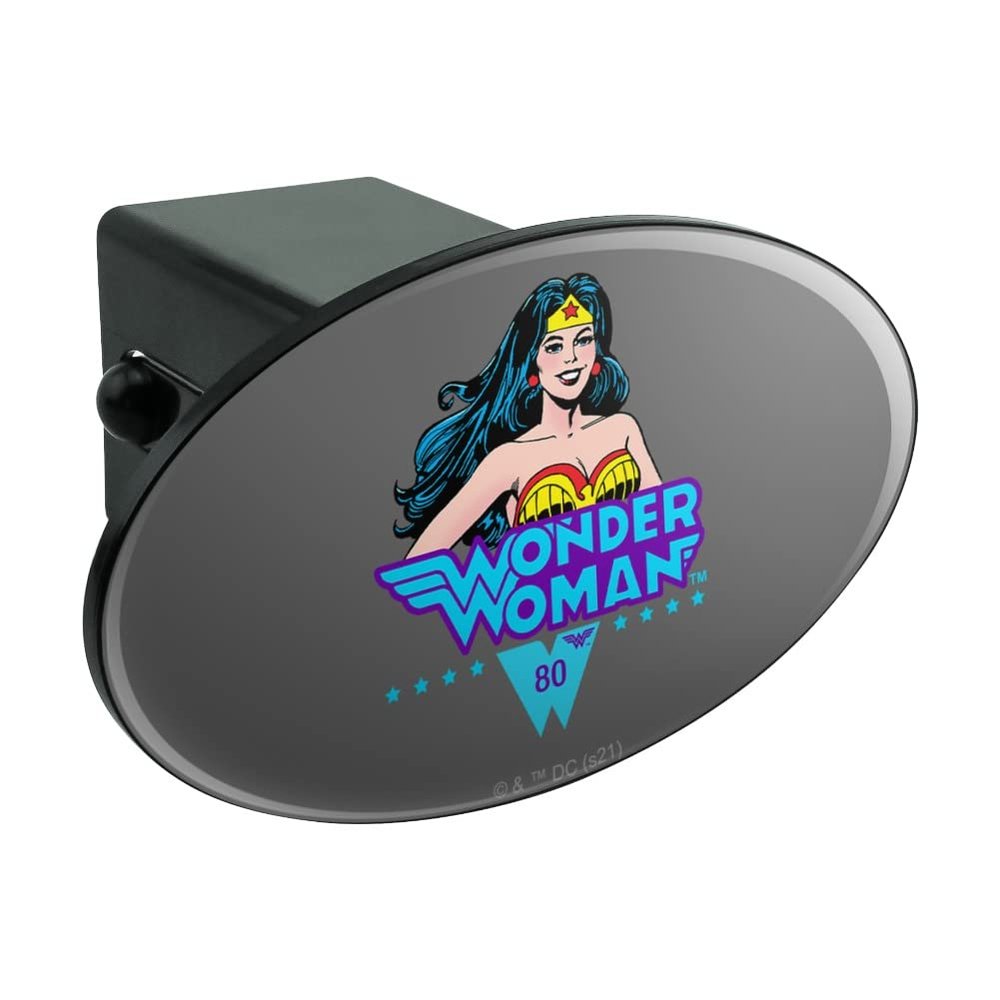 GRAPHICS & MORE Wonder Woman 80th Classic Comic Smile Oval Tow Trailer Hitch Cover Plug Insert