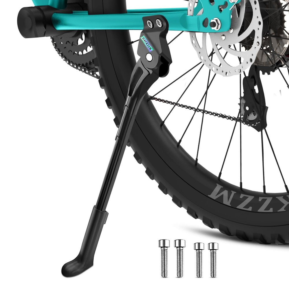 DACKZZM Bike Kickstand 18mm Hole Spacing Bicycle Kickstand for Mountain Bike, Rear Mount Bike Kick Stand Fit 24inch 27.5in Adult Bike, Mountain Bike Kickstand Suit for Road Bike/MTB/BMX