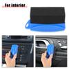 X AUTOHAUX 2X Tire Tyre Wheel Rim Trim Contour Detailing Dressing Shine Applicator Pad Sponge Foam Brush for Car Truck Tires Waxing Polishing Cleaning Wipe Washing with Lid No Handle Blue view 3