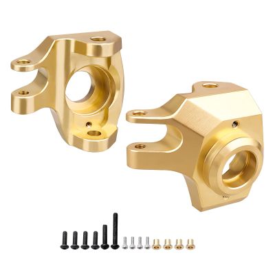 AllinRC Brass Front Steering Knuckle Pair for Axial SCX10 II Honcho 90046 CNC-Machined C-Hub Upgrade with Added Unsprung Weight