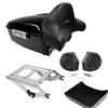 TCMT 13.7" King Motorcycle Trunk Box Wrap-Around Backrest Rear Speakers 2 Up Mounting Rack Fit For Harley 2014-2025 Touring CVO Road King Road Glide Street Glide Electra Glide Pack view 1