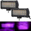 AUXMOTEC Pink Purple Led Driving Work Decoration Neon Light Bar Spot 7" 36W Off-road Pod Fog Lamps 12V 24V Lighting for Truck Car ATV UTV SUV Off-road Bike Motorcycle Tractor 12V 24V view 1