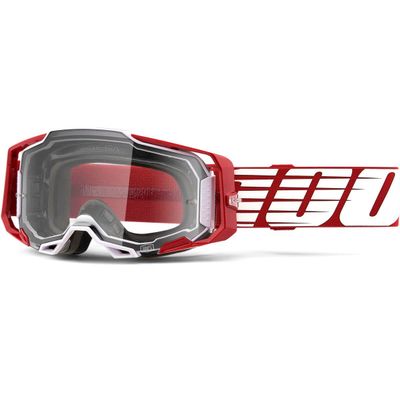 100% ARMEGA Premium Protective Goggle (Oversized Deep Red - Clear Lens)