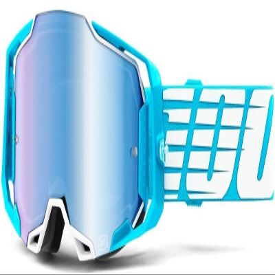 100% ARMEGA Premium Protective Goggle (Oversized Sky - Mirror Blue Lens)