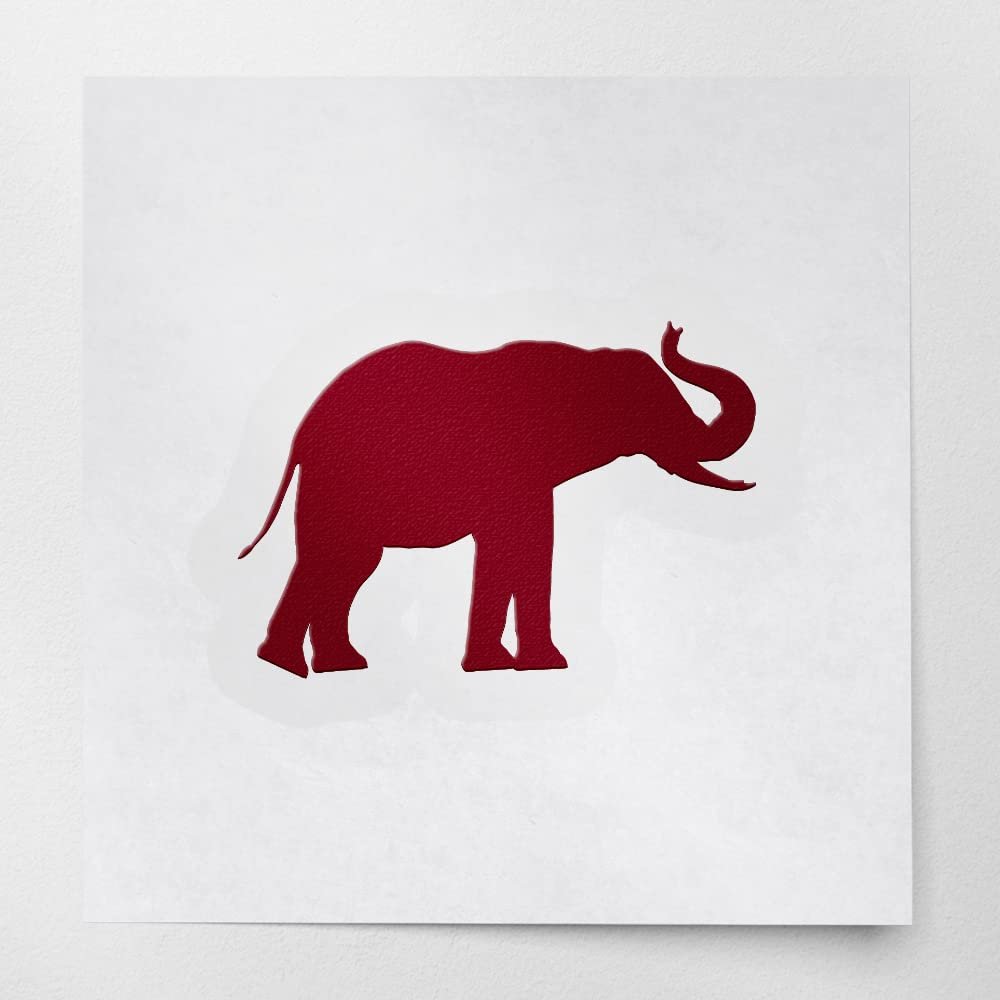 Decal Stickers of Elephant (Burgundy) (Set of 2) Premium Waterproof Vinyl Decal Stickers for Laptop Smartphone Car Dirt Bike Wall Room Mason Jar Bathtub Door Skateboard Console - ANDsticf31731RE
