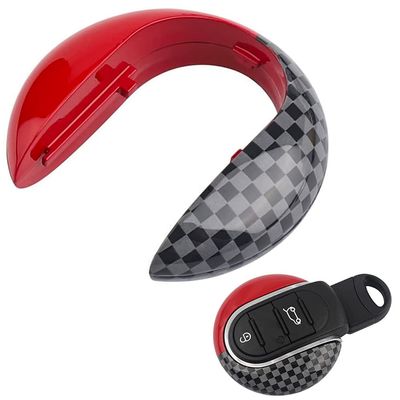 MANG JIANG Key Fob Case Cover Shell Keychain Chain Accessories For Mini Cooper F54 Clubman F55 Hardtop F56 Hatchback F57 Convertible F60 Countryman (Round Style JCW)