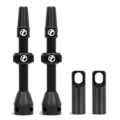 Thinvik Super Light Alloy Presta Tubeless Valve Stem Kit - 48mm, 2 Pieces (with Aluminum Alloy Valve Cap) + Valve Core Removal Tool (Black)