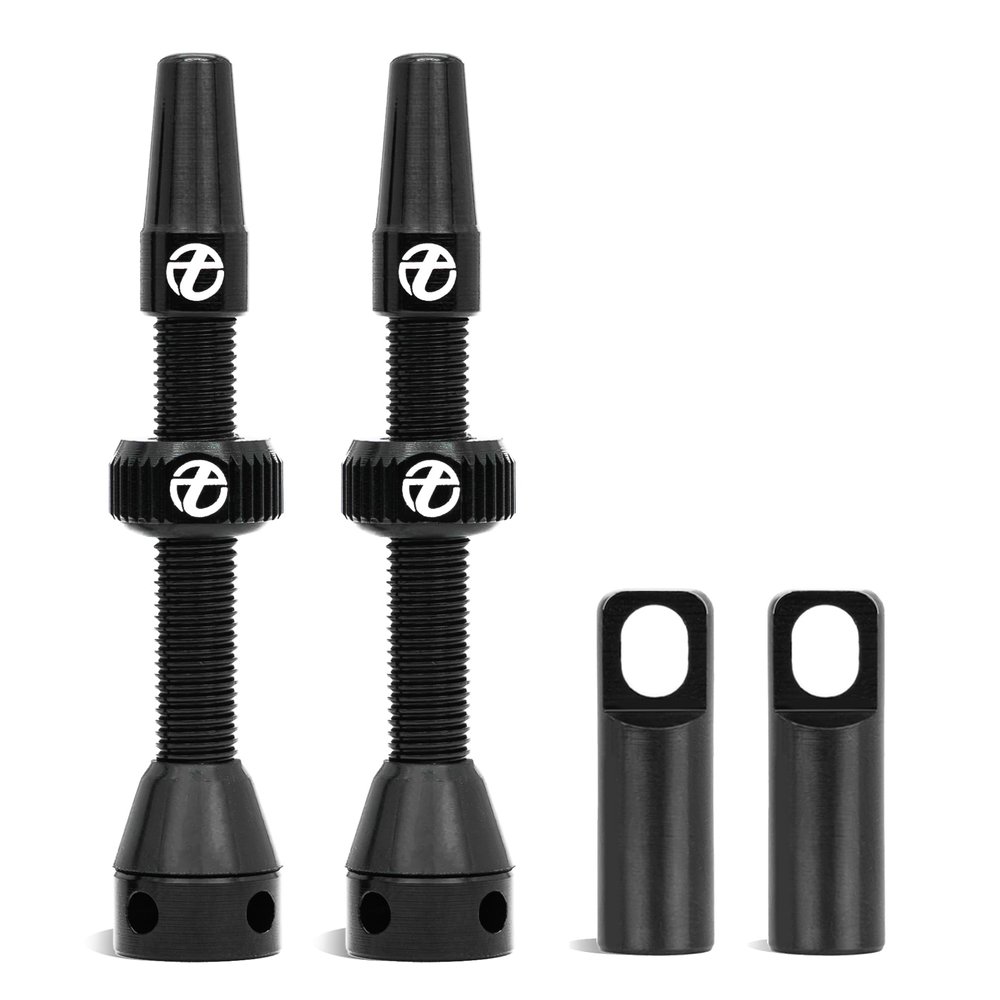 Thinvik Super Light Alloy Presta Tubeless Valve Stem Kit - 48mm, 2 Pieces (with Aluminum Alloy Valve Cap) + Valve Core Removal Tool (Black)