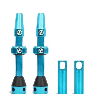 Thinvik Presta Tubeless Valve Stem 48mm,Super Light Alloy Presta Tubeless Valve Stem Kit for Tubeless Tires-2 Tubeless Valve Stem (with Aluminum Alloy Valve Cap) + Valve Core Removal Tool(Blue)