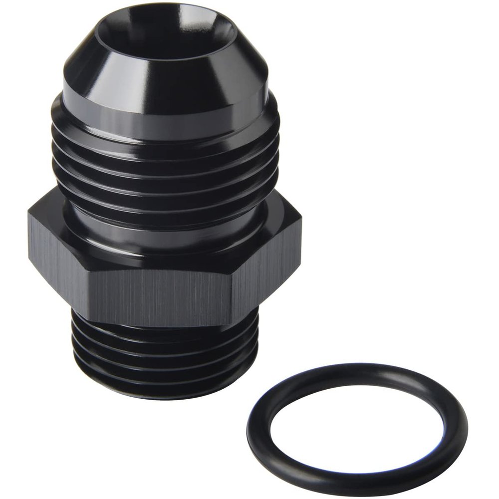 Podavelle 10AN Male Flare to 8AN ORB O-ring Boss Fuel Pump Rail Adapter Fitting Aluminum Black