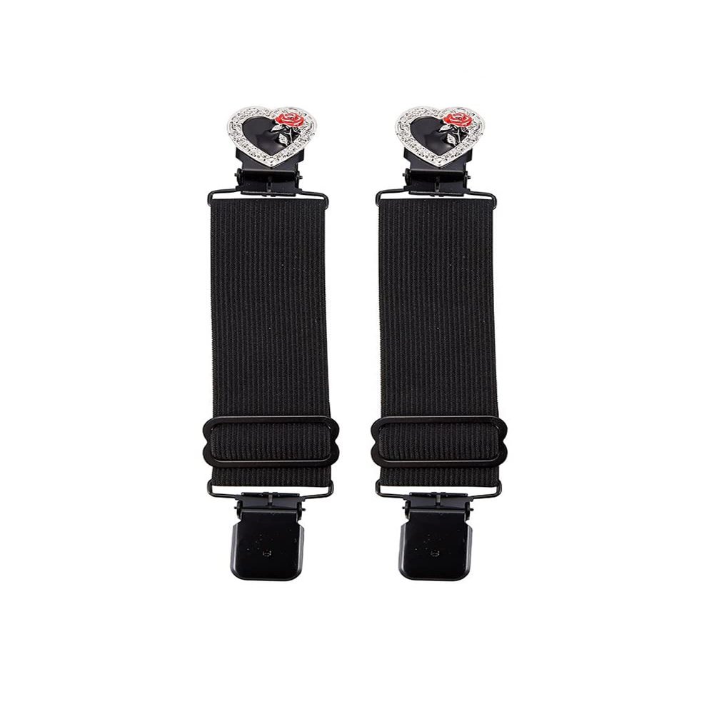 GARGOYLE BELLS Adjustable Boot Clips for Motorcycle, Black Boot Straps Elastic Pant Keeper for Men & Women, Pant Waist Tightener for Riding