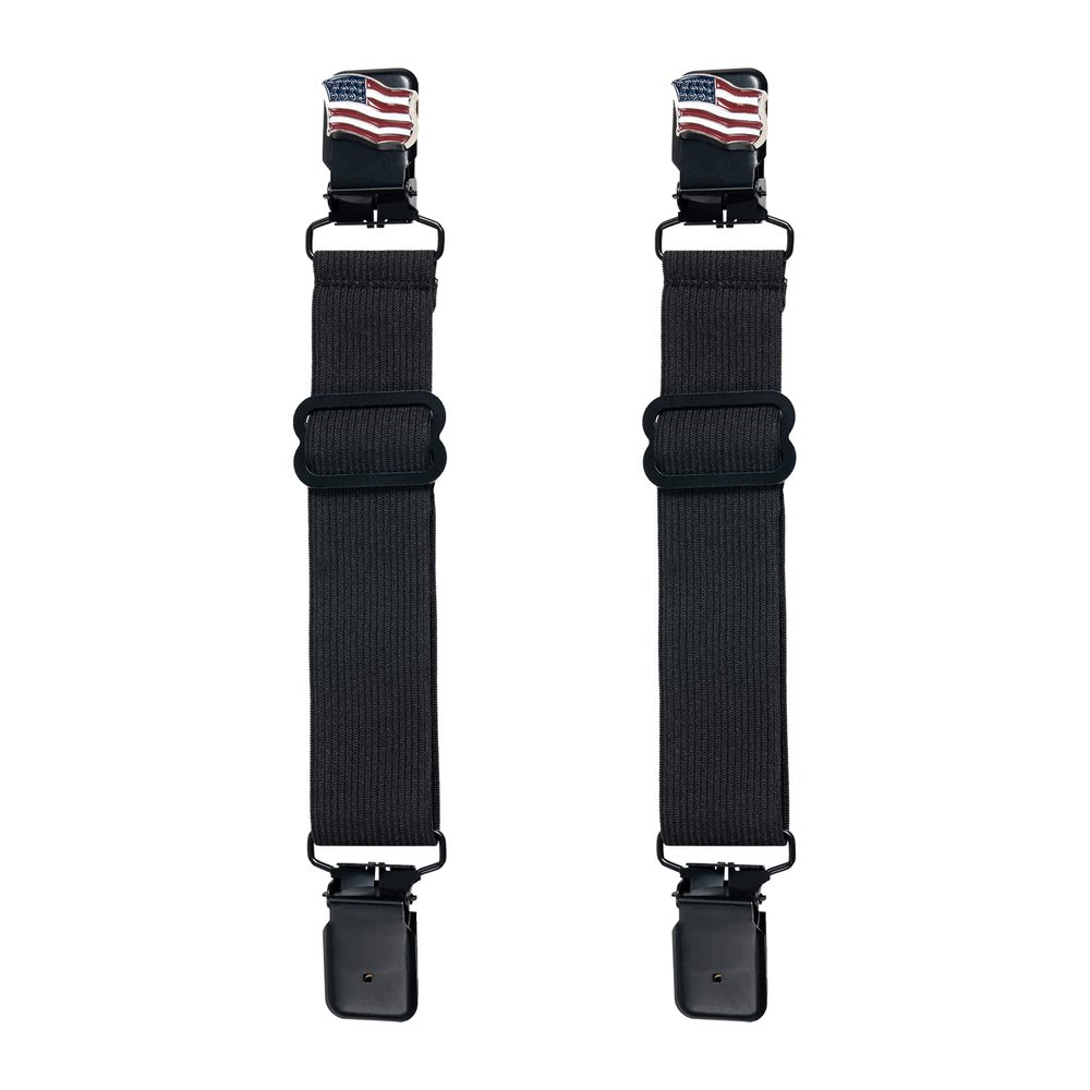 GARGOYLE BELLS Adjustable Boot Clips for Motorcycle, Black Boot Straps Elastic Pant Keeper for Men & Women, Pant Waist Tightener for Riding