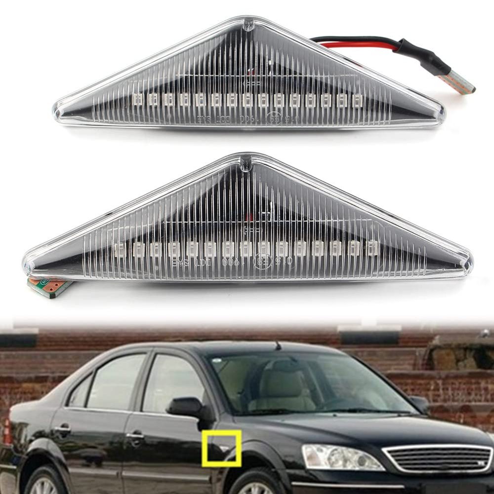 Three T Car Auto Dynamic Wheel mudguard Side Marker Turn Signal Light For Ford FOCUS MK I 1998-2004,MONDEO MK III 2000-2007,Clear Shell