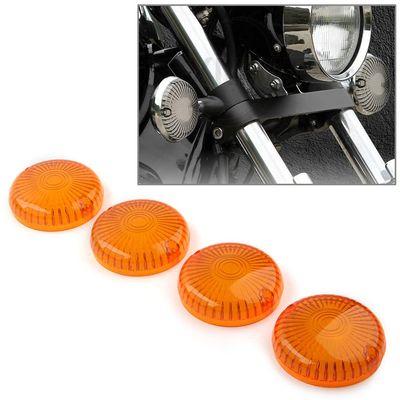GZYF Motorcycle 4 Pcs Turn Signal Light Indicatior Lens for Yamaha V-Star XVS650 XVS1100, Road Star, Midnight Star, V-Max, Maxim XJ700, Virago XV250 XV535 XV750 XV1000 All Years, Amber