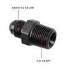 KRD PERFORMANCE 6AN Flare to 3/8" NPT Male Union Thread Pipe Adapter Fuel Hose Fitting Straight Aluminum Black view 2