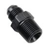 KRD PERFORMANCE 6AN Flare to 3/8" NPT Male Union Thread Pipe Adapter Fuel Hose Fitting Straight Aluminum Black view 3
