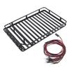 ShareGoo RC 1/10 Metal Roof Rack Luggage with 6LED Light Set Compatible with Traxxas TRX4 Axial SCX10 90046 Tamiya CC01 D90 Wrangler 1/10 RC Crawler Car (Style 2) view 3