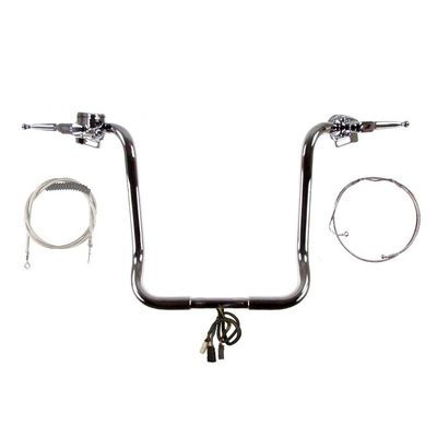 Hill County Customs 1 1/4" Chrome 18" Ape Hangers Kit for 2008-2013 Harley Electra Glide w/Radio, No Cruise, w/ABS Brakes CP-HC-BB18C-EG08-R-ABS