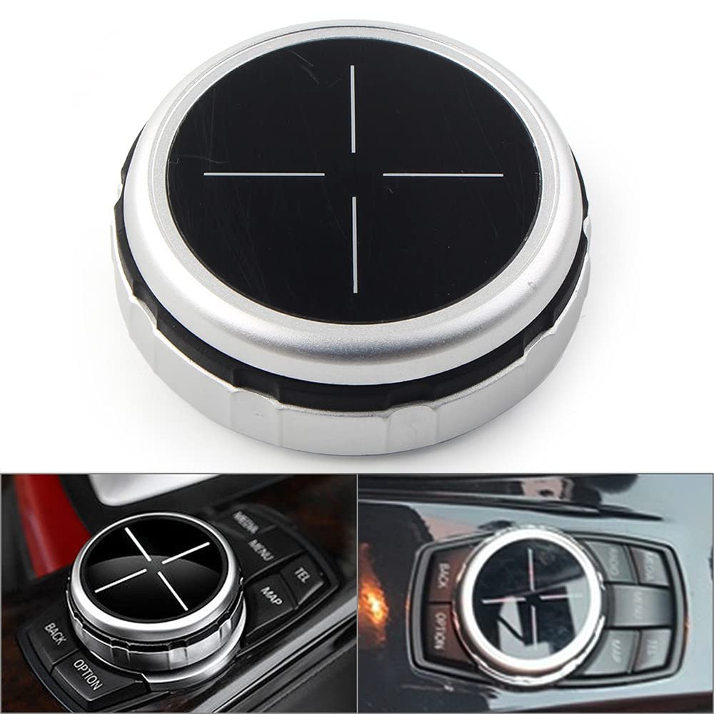 Three T Car Auto Center Console Multimedia Control Buttons Knob Trim for BMW X1 X3 X5 X6 IDRIVE,Cross