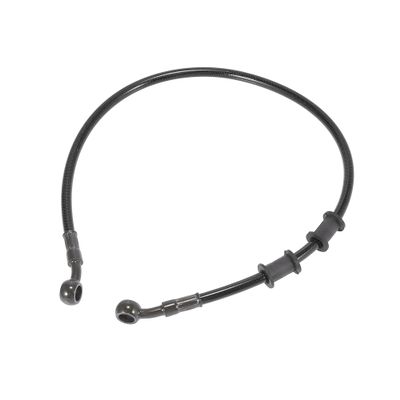 Motoforti 60cm 23.62" 28 Degree Motorcycle Braided Brake Clutch Oil Hoses Line Pipe Clutch Throttle Gas Line Fuel Pipe Black for Motocross ATV Dirt Bike