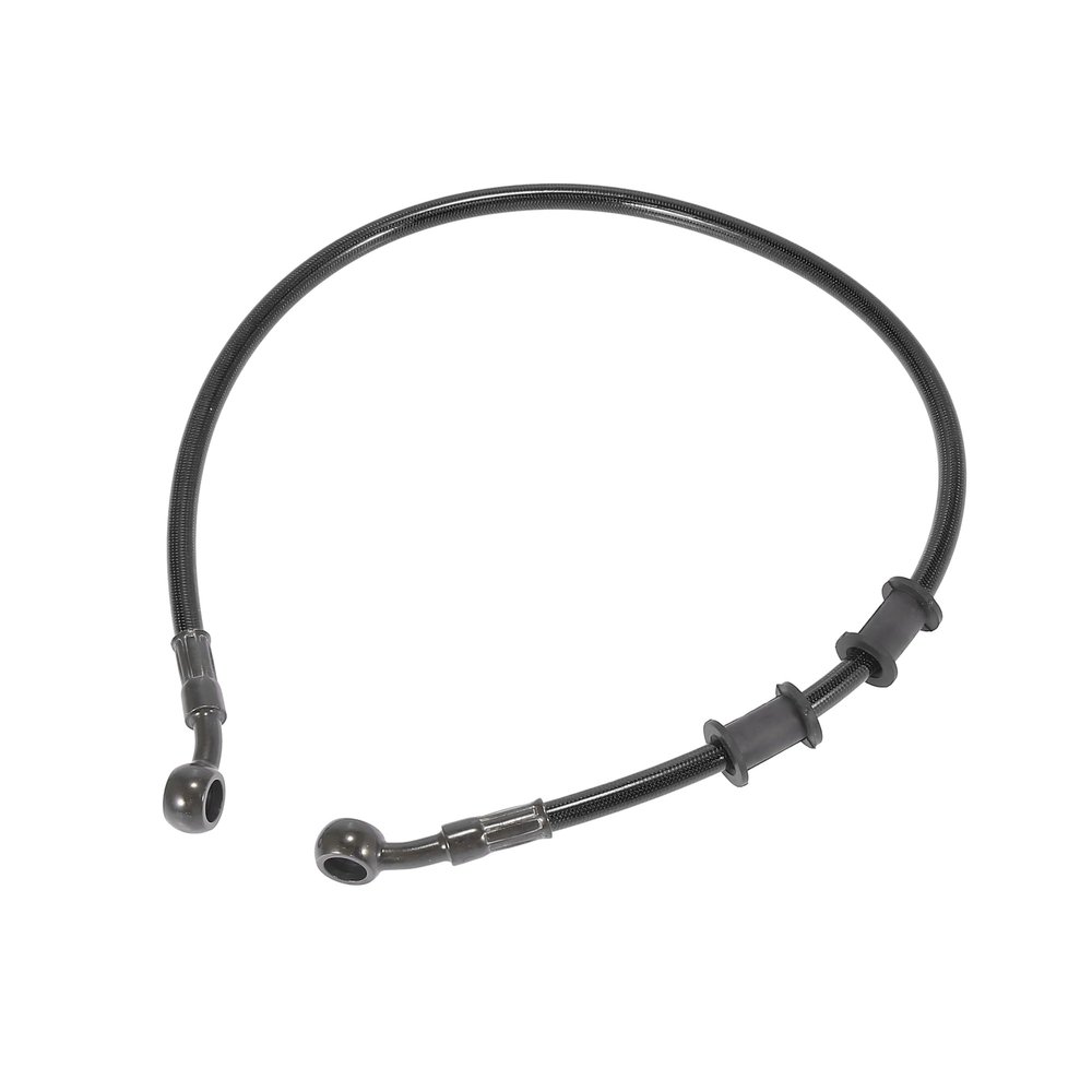 Motoforti 60cm 23.62" 28 Degree Motorcycle Braided Brake Clutch Oil Hoses Line Pipe Clutch Throttle Gas Line Fuel Pipe Black for Motocross ATV Dirt Bike