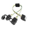 Universal 4 Way Flat Y-Splitter Plug Adapter Trailer Lights and LED Tailgate Light Bar, 4 Pin Trailer Light Adapter with 17.5 inch Trailer Extension Harnes view 1