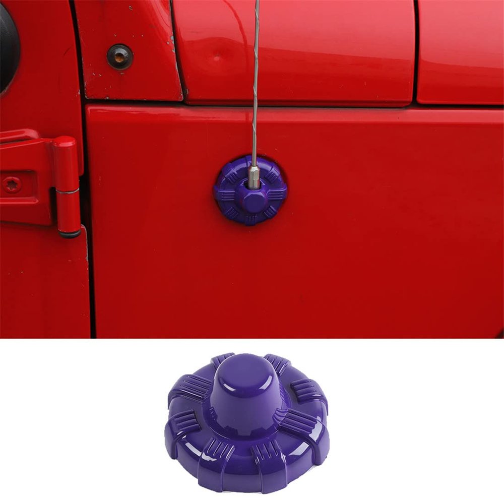 SZDEDA ABS Antenna Base Cover Decorative Trim Fit for Jeep Wrangler JK JL JT Gladiator 2007-2017 2018-2021 Exterior Car Accessories (Purple)