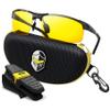 BLUPOND Night Vision Glasses for Driving For Men Women - Yellow Tint Anti Glare Glasses for Nighttime - Knight Visor view 1