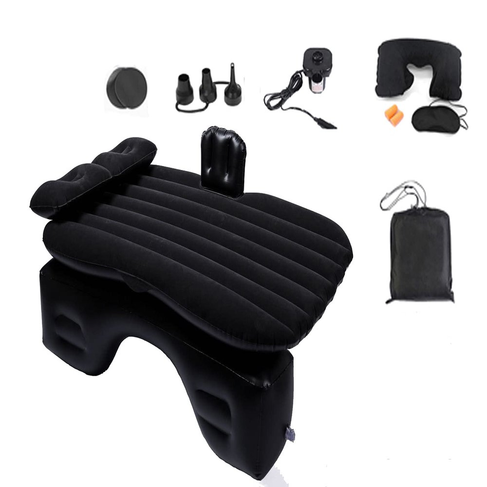Onirii Inflatable Car Air Mattress Back Seat Bed with Air Pump,Thickened Portable Car Travel Sleeping Camping Air Mattress Blow Up Bed for Car Universal SUV