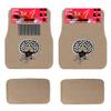 Universal Fit Front/Rear 4-Piece Full Set Crystal Bling Rhinestone Studded Design Carpet Car SUV Truck Floor Mats (Disco Girl-Beige) view 1