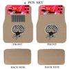 Universal Fit Front/Rear 4-Piece Full Set Crystal Bling Rhinestone Studded Design Carpet Car SUV Truck Floor Mats (Disco Girl-Beige) view 2