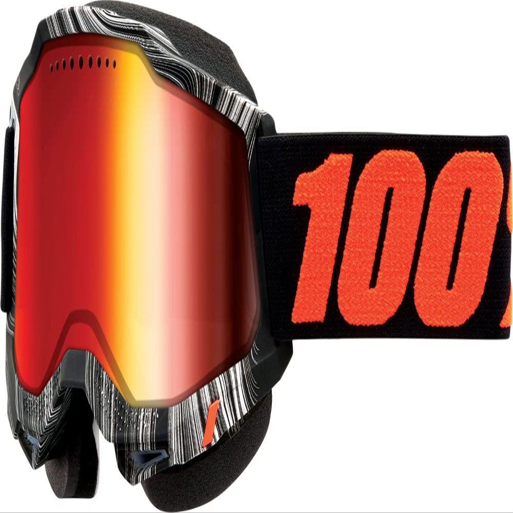 100% ACCURI 2 SNOWMOBILE Goggle Geospace - Mirror Red Lens