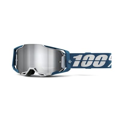 100% ARMEGA Premium Protective Sport Goggles with Ultra HD Lens & Nose Guard (Albar - Mirror Silver Flash Lens)