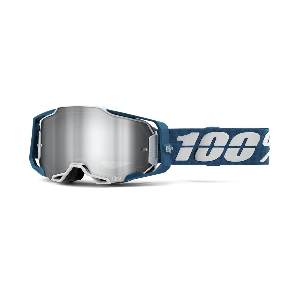 100% ARMEGA Premium Protective Sport Goggles with Ultra HD Lens & Nose Guard (Albar - Mirror Silver Flash Lens)