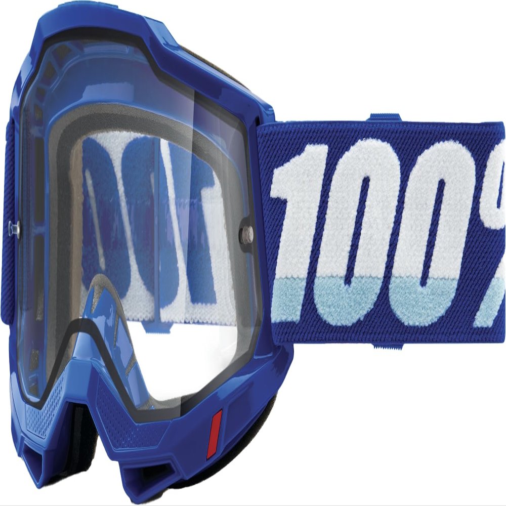100% ACCURI 2 ENDURO Mountain Bike & Motocross Racing Protective Goggles (Blue - Clear Lens)