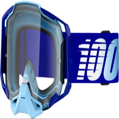 100% ARMEGA Premium Protective Sport Goggles with Ultra HD Lens & Nose Guard (Royal - Clear Lens)
