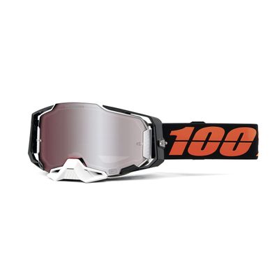 100% ARMEGA Premium Protective Sport Goggles with Ultra HD Lens & Nose Guard (Blacktail - HiPER Mirror Silver Lens)
