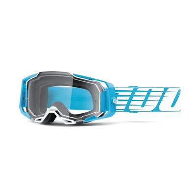 100% ARMEGA Premium Protective Sport Goggles with Ultra HD Lens & Nose Guard (Oversized Sky - Clear Lens)
