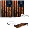 Cornhole Board Vinyl Wrap Decals (Set of 2) Patriotic Bean Bag Toss Wrap Stickers (Rustic Wood) view 3