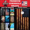 Cornhole Board Vinyl Wrap Decals (Set of 2) Patriotic Bean Bag Toss Wrap Stickers (Rustic Wood) view 4