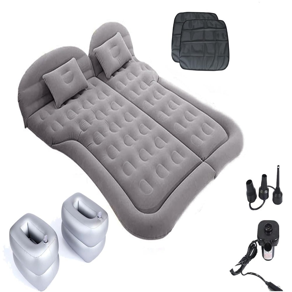Onirii Inflatable SUV Air Mattress Thickened Flocking Inflatable Car Camping Travel Air Mattress with 2 Pillows & Air Pump,Portable Car Sleeping Bed for SUV|MPV|Minivan