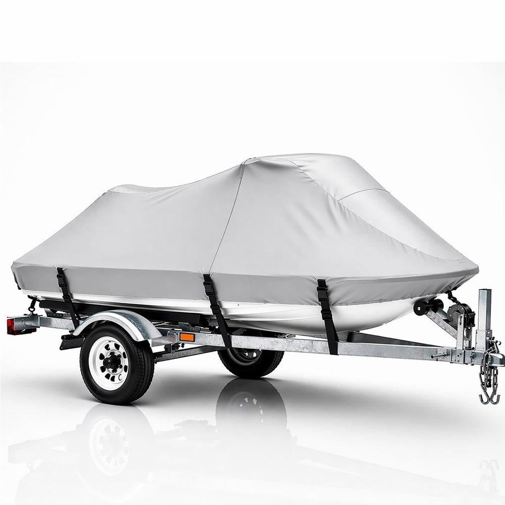 Silver PWC Jet Ski All-Weather Canvas Travel Cover for Yamaha GP1800 Waverunner 2017-2018