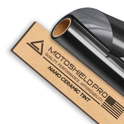 MotoShield Pro 5% VLT Nano Ceramic Window Tint for Car 20 in x 20 ft 2PLY Roll High Heat Rejection & Glare Reduction Auto Tint Privacy Film, Rejects up to 99% IRR, 99% UV Blocking, Easy DIY Shrink