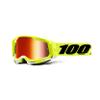 100% Racecraft 2 Mountain Bike & Motocross Goggles - MX and MTB Racing Protective Eyewear (Yellow - Mirror Red Lens) view 1